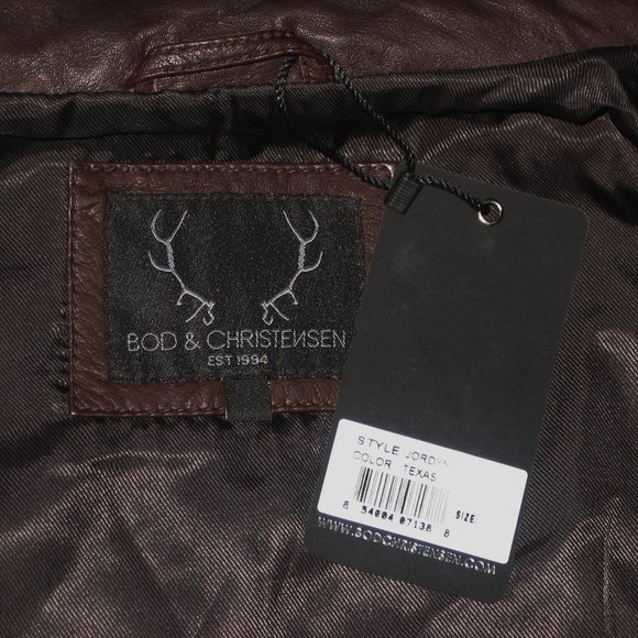 NWT Bod & Christensen JORDIN Leather TRENCH Coat Belted Women Jacket L MSRP $475 - Picture 5 of 5